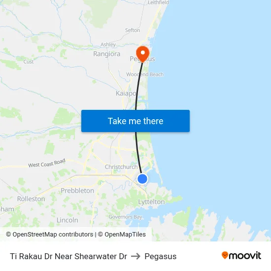 Ti Rakau Dr Near Shearwater Dr to Pegasus map