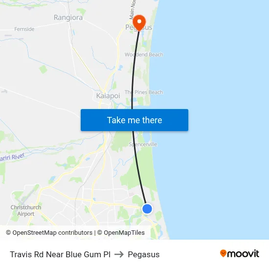Travis Rd Near Blue Gum Pl to Pegasus map