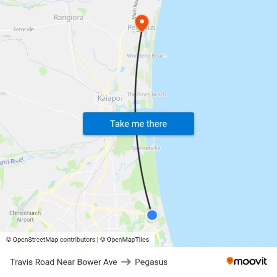 Travis Road Near Bower Ave to Pegasus map