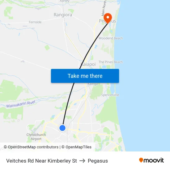 Veitches Rd Near Kimberley St to Pegasus map