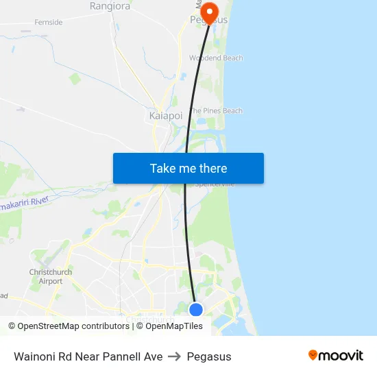 Wainoni Rd Near Pannell Ave to Pegasus map
