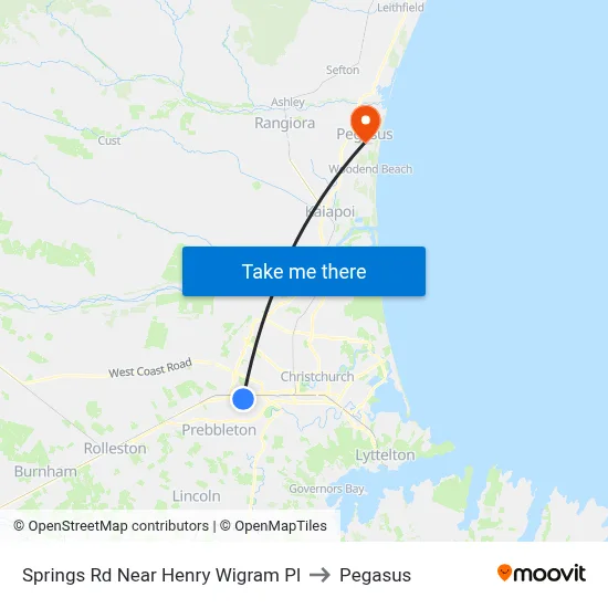 Springs Rd Near Henry Wigram Pl to Pegasus map