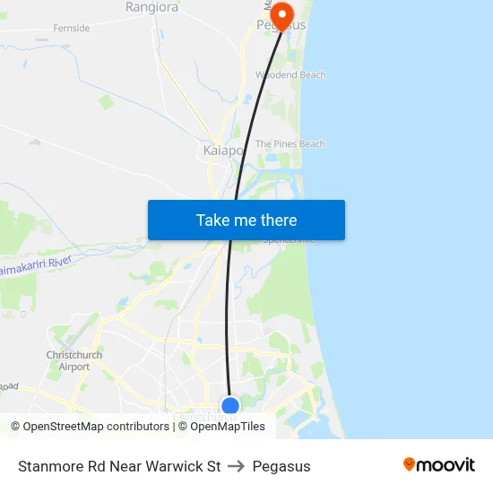 Stanmore Rd Near Warwick St to Pegasus map