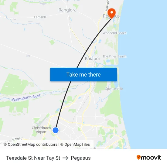 Teesdale St Near Tay St to Pegasus map