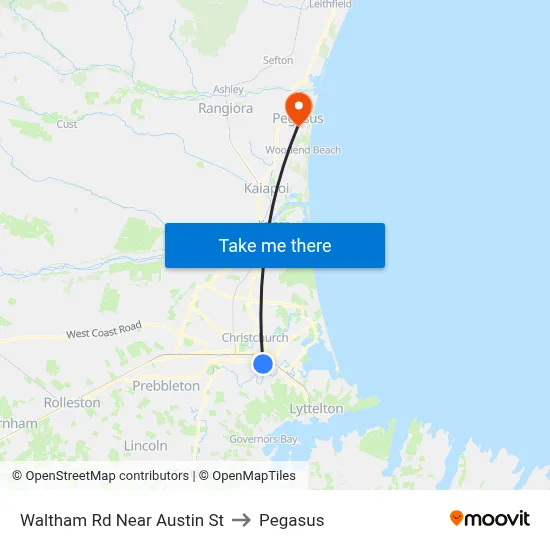 Waltham Rd Near Austin St to Pegasus map