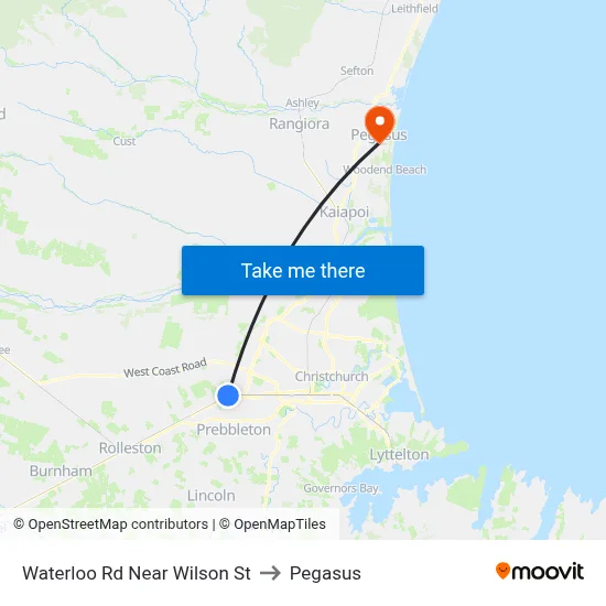 Waterloo Rd Near Wilson St to Pegasus map