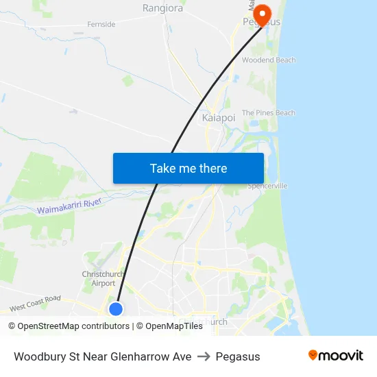 Woodbury St Near Glenharrow Ave to Pegasus map