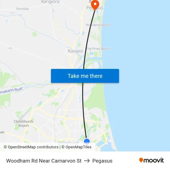 Woodham Rd Near Carnarvon St to Pegasus map