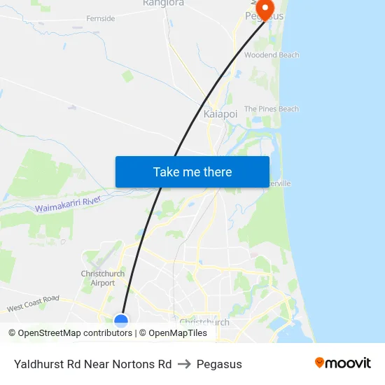 Yaldhurst Rd Near Nortons Rd to Pegasus map