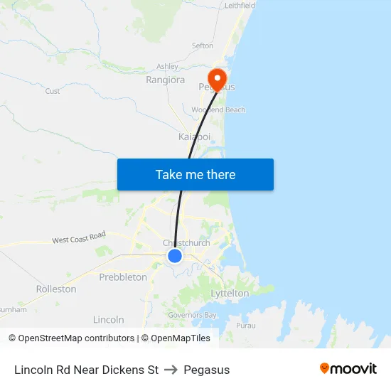 Lincoln Rd Near Dickens St to Pegasus map