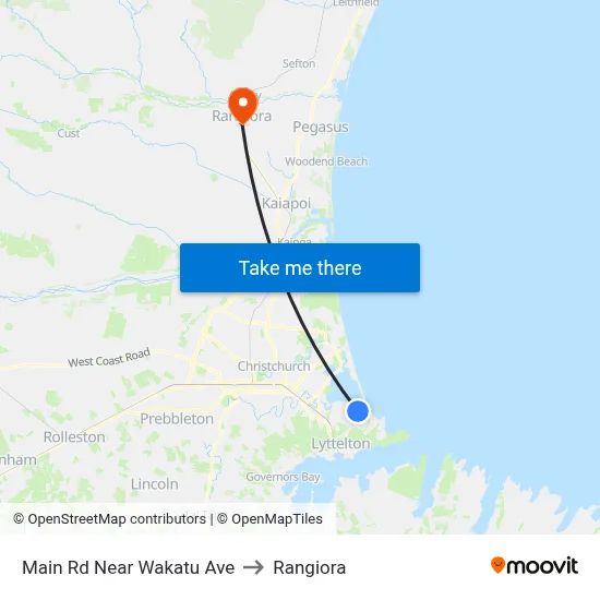 Main Rd Near Wakatu Ave to Rangiora map