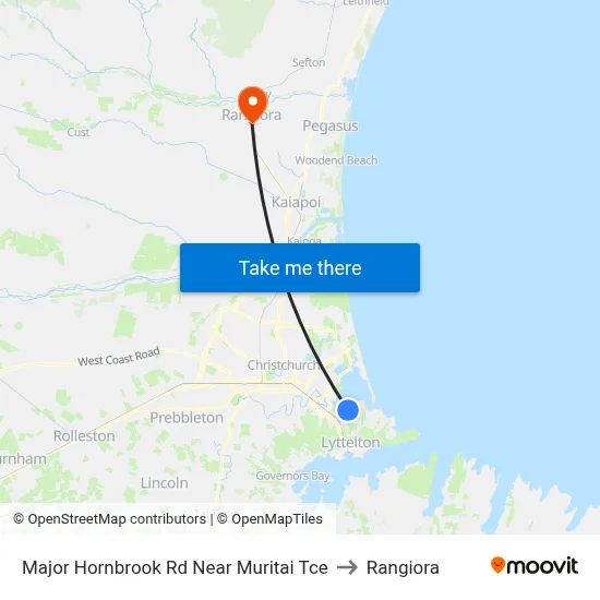 Major Hornbrook Rd Near Muritai Tce to Rangiora map