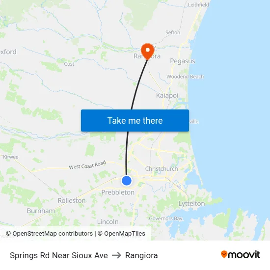 Springs Rd Near Sioux Ave to Rangiora map