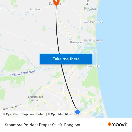 Stanmore Rd Near Draper St to Rangiora map