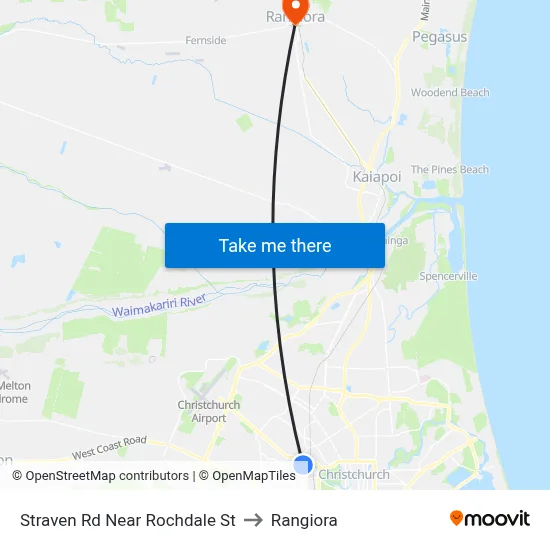 Straven Rd Near Rochdale St to Rangiora map