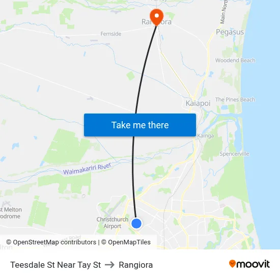 Teesdale St Near Tay St to Rangiora map