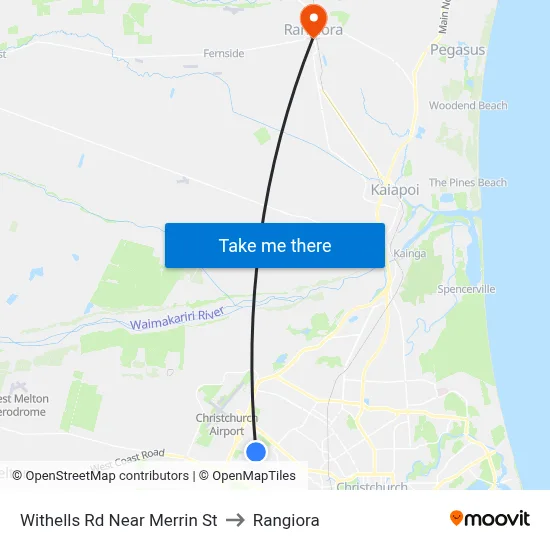 Withells Rd Near Merrin St to Rangiora map