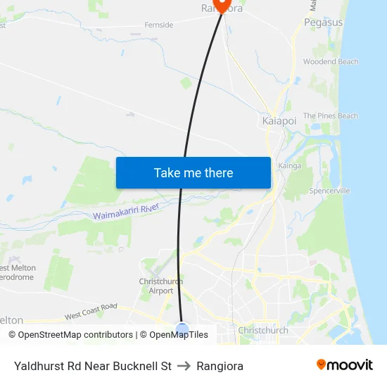 Yaldhurst Rd Near Bucknell St to Rangiora map