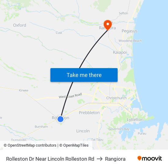 Rolleston Dr Near Lincoln Rolleston Rd to Rangiora map