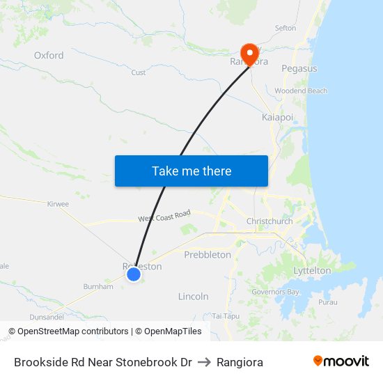 Brookside Rd Near Stonebrook Dr to Rangiora map