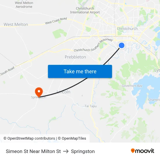Simeon St Near Milton St to Springston map