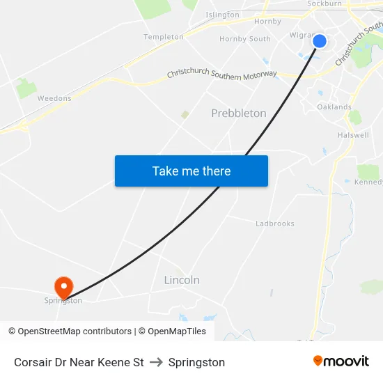 Corsair Dr Near Keene St to Springston map