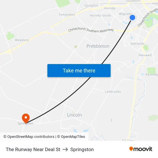 The Runway Near Deal St to Springston map