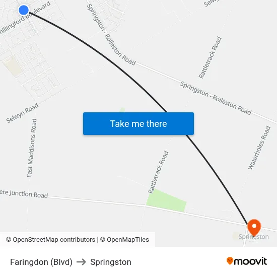 Faringdon (Blvd) to Springston map