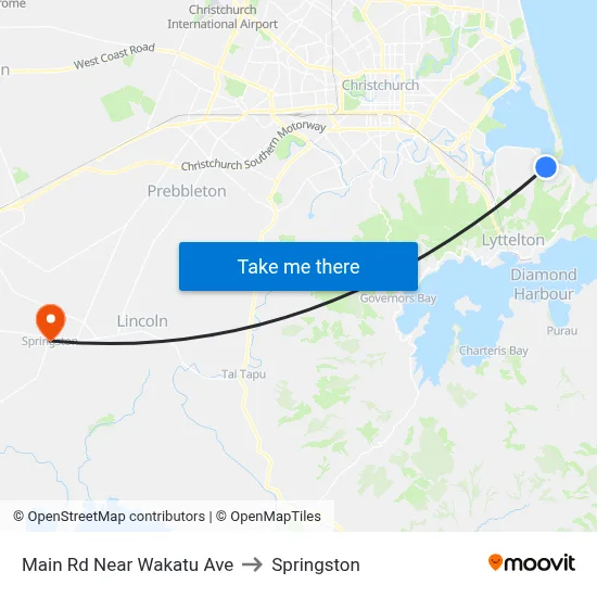 Main Rd Near Wakatu Ave to Springston map