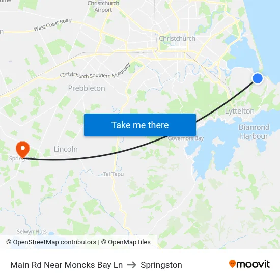 Main Rd Near Moncks Bay Ln to Springston map
