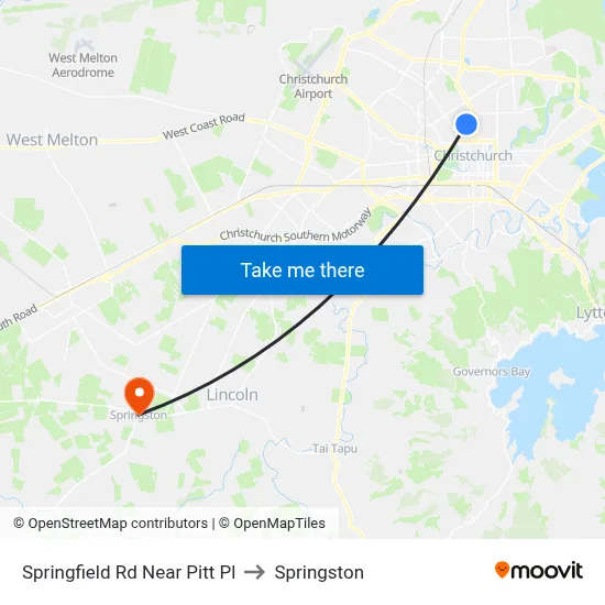 Springfield Rd Near Pitt Pl to Springston map