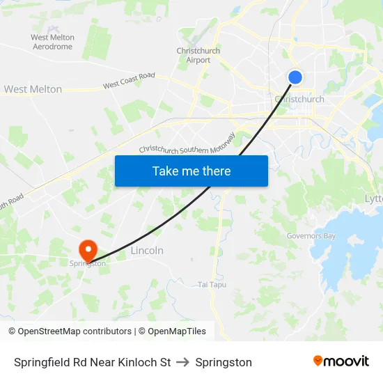 Springfield Rd Near Kinloch St to Springston map