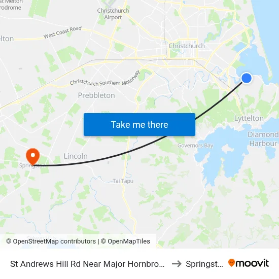 St Andrews Hill Rd Near Major Hornbrook Rd to Springston map