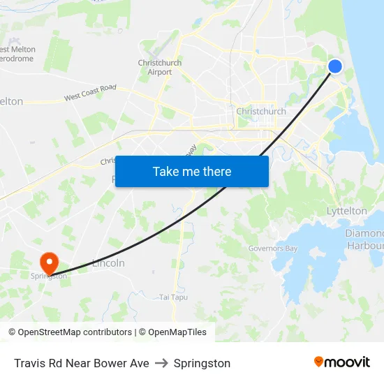 Travis Rd Near Bower Ave to Springston map