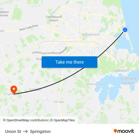 Union St to Springston map