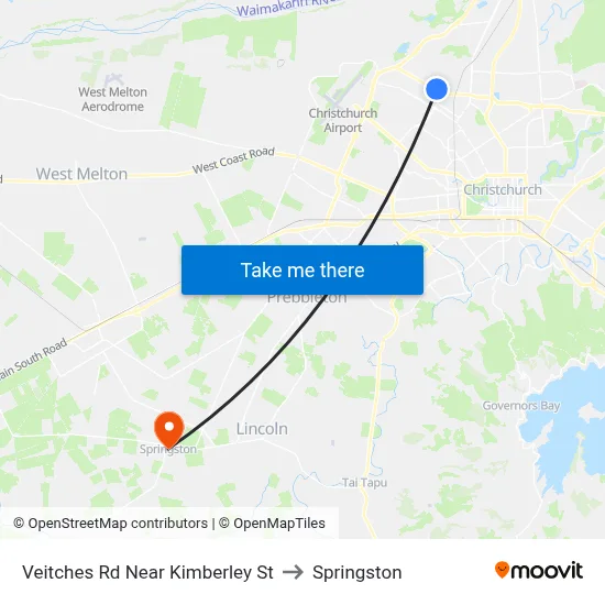Veitches Rd Near Kimberley St to Springston map