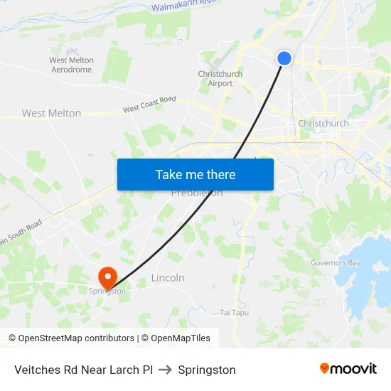 Veitches Rd Near Larch Pl to Springston map