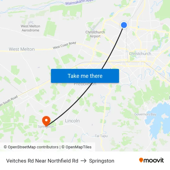 Veitches Rd Near Northfield Rd to Springston map