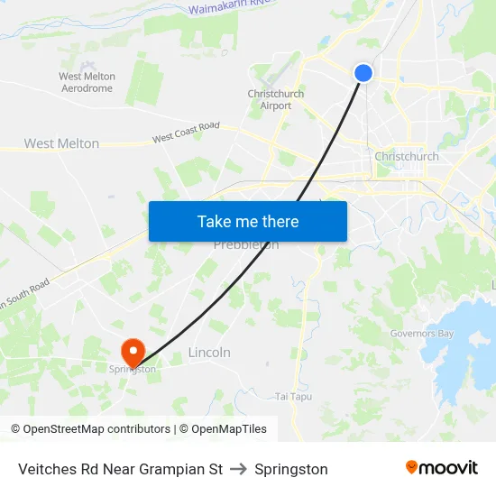 Veitches Rd Near Grampian St to Springston map