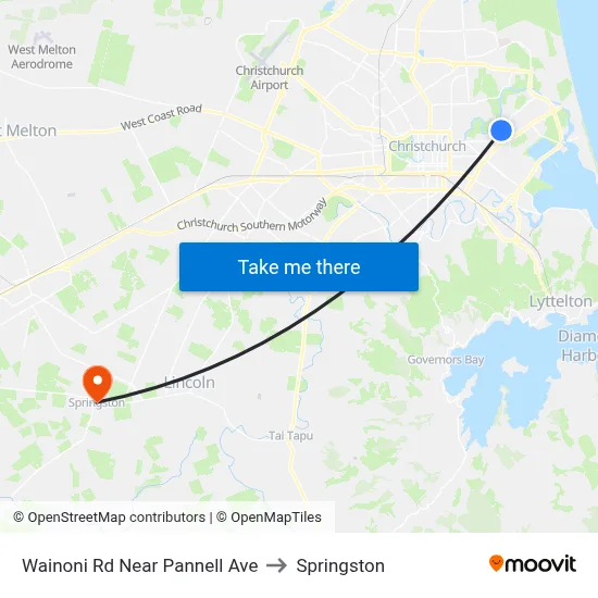 Wainoni Rd Near Pannell Ave to Springston map