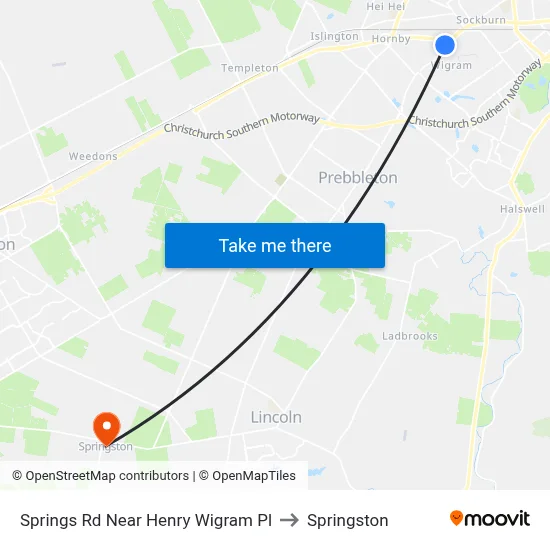 Springs Rd Near Henry Wigram Pl to Springston map