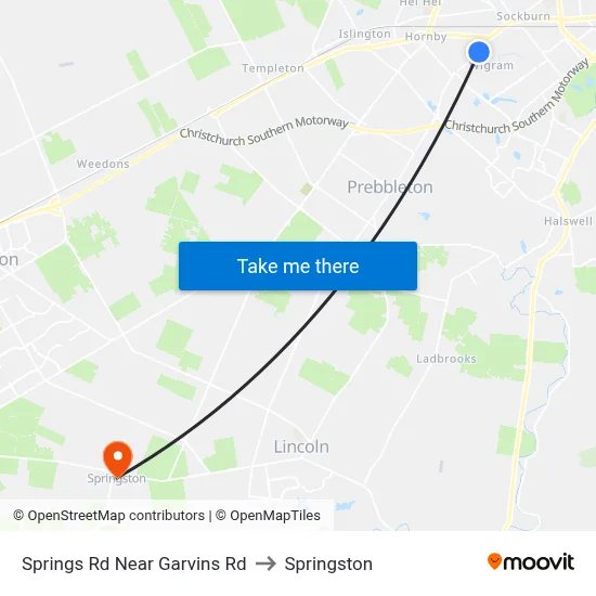 Springs Rd Near Garvins Rd to Springston map