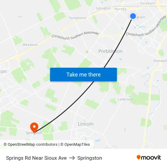 Springs Rd Near Sioux Ave to Springston map