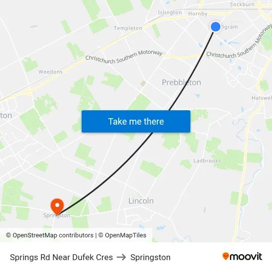 Springs Rd Near Dufek Cres to Springston map