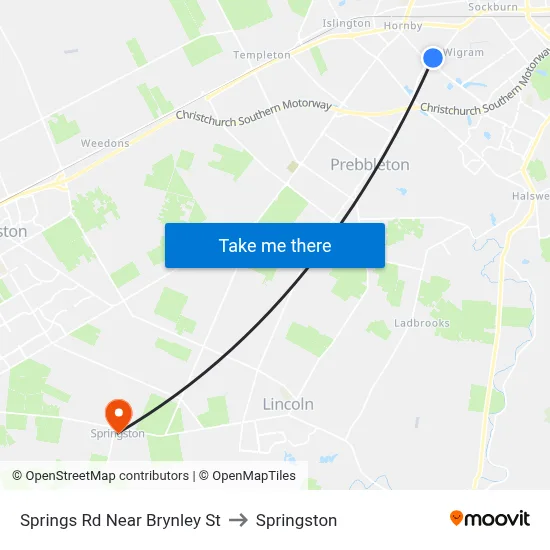 Springs Rd Near Brynley St to Springston map