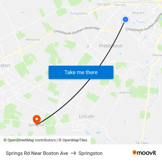 Springs Rd Near Boston Ave to Springston map