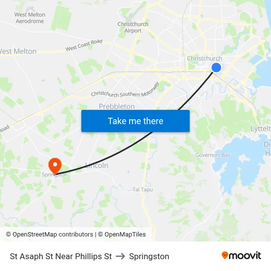 St Asaph St Near Phillips St to Springston map