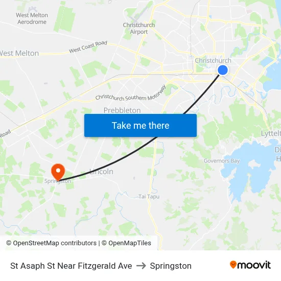 St Asaph St Near Fitzgerald Ave to Springston map