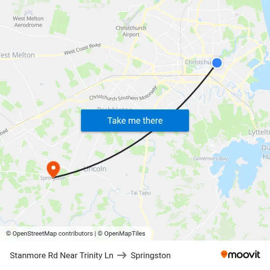 Stanmore Rd Near Trinity Ln to Springston map