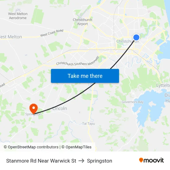 Stanmore Rd Near Warwick St to Springston map